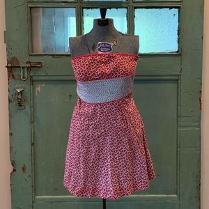 Strapless Free People summer dress with side zipper.